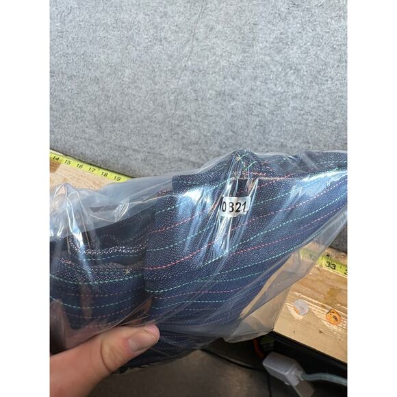 Vintage Vagabond Pants Womens Size 27 Blue Pinstriped Ankle Zipper Trousers - Picture 8 of 8